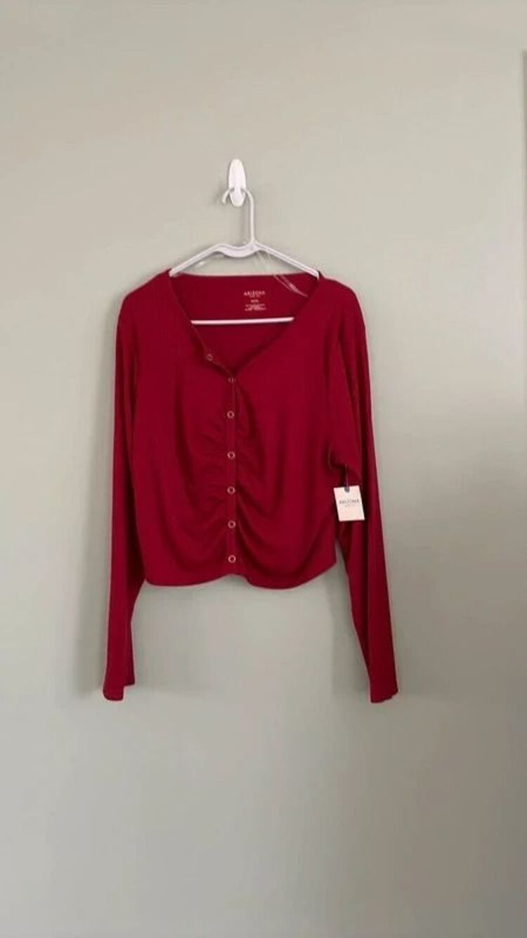 Arizona Jean Co. Women's XXXL Long Sleeve Snap-Up Top Nwt